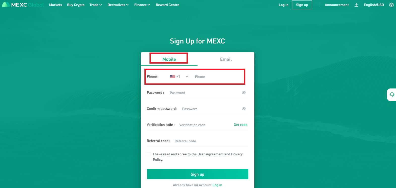 Cách tạo tài khoản và đăng ký với MEXC