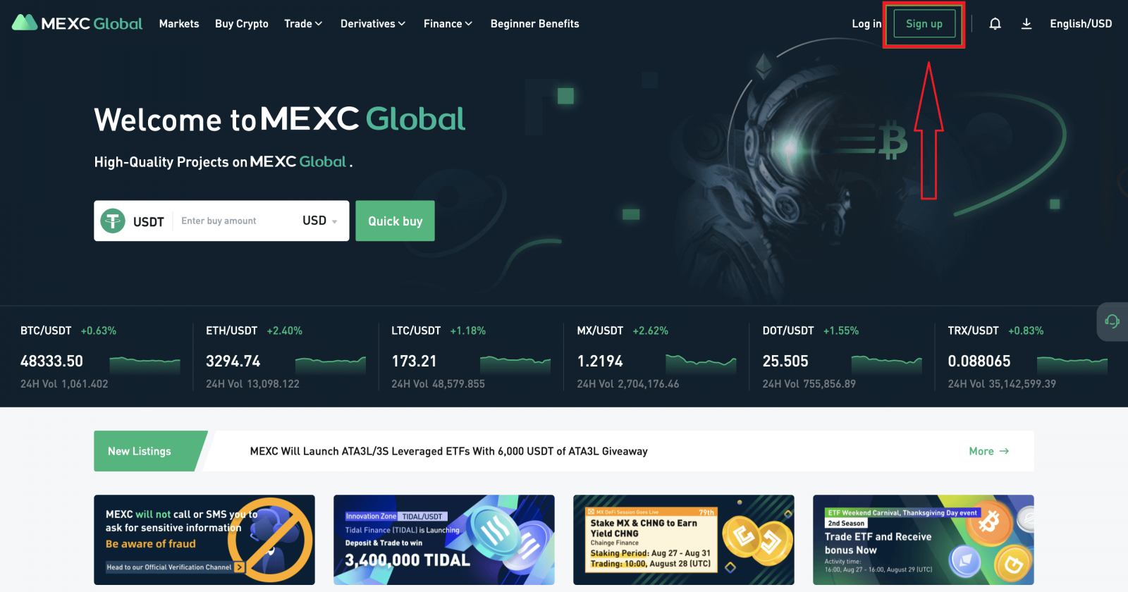 Cách tạo tài khoản và đăng ký với MEXC